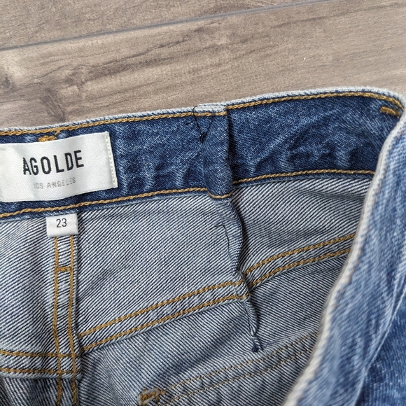 Agolde Cooper Cargo Utility Regulation Organic Cotton Blue Denim Jeans Size 23 - Picture 10 of 14